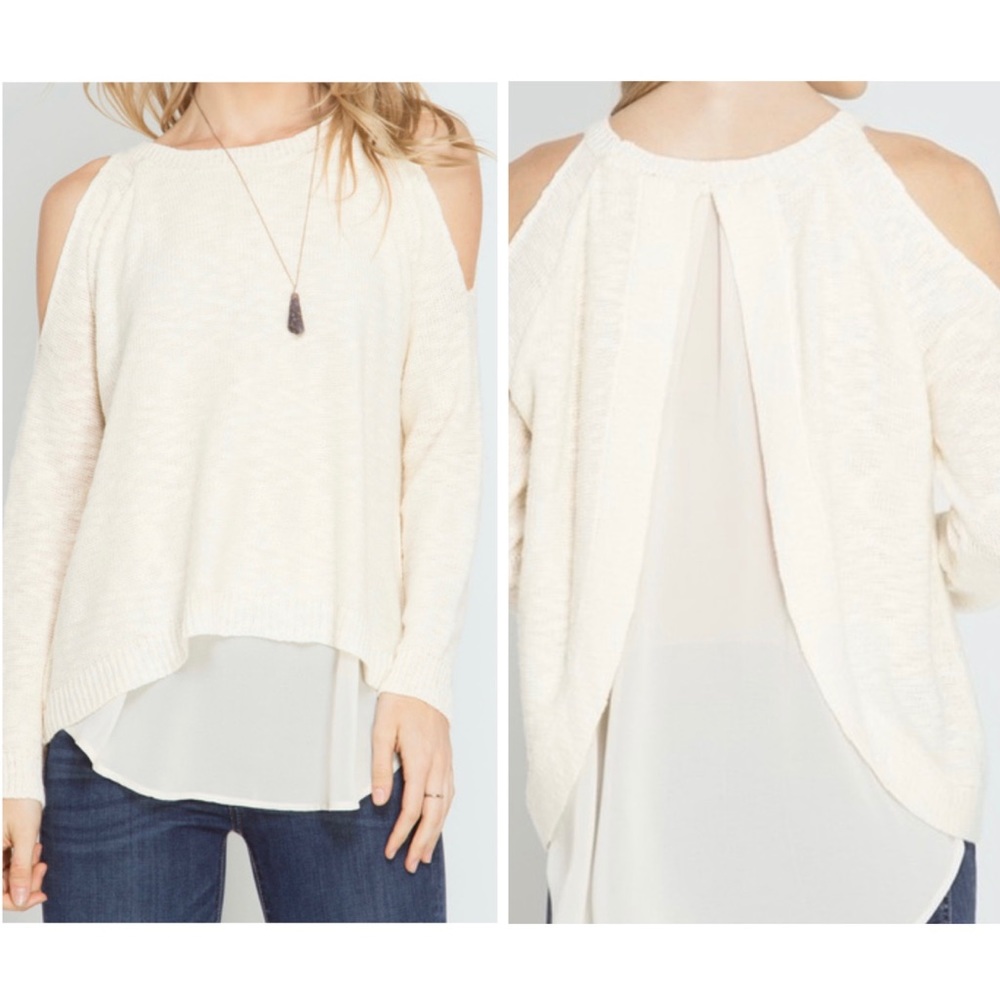 NWT She + sky | cold shoulder sweater Medium